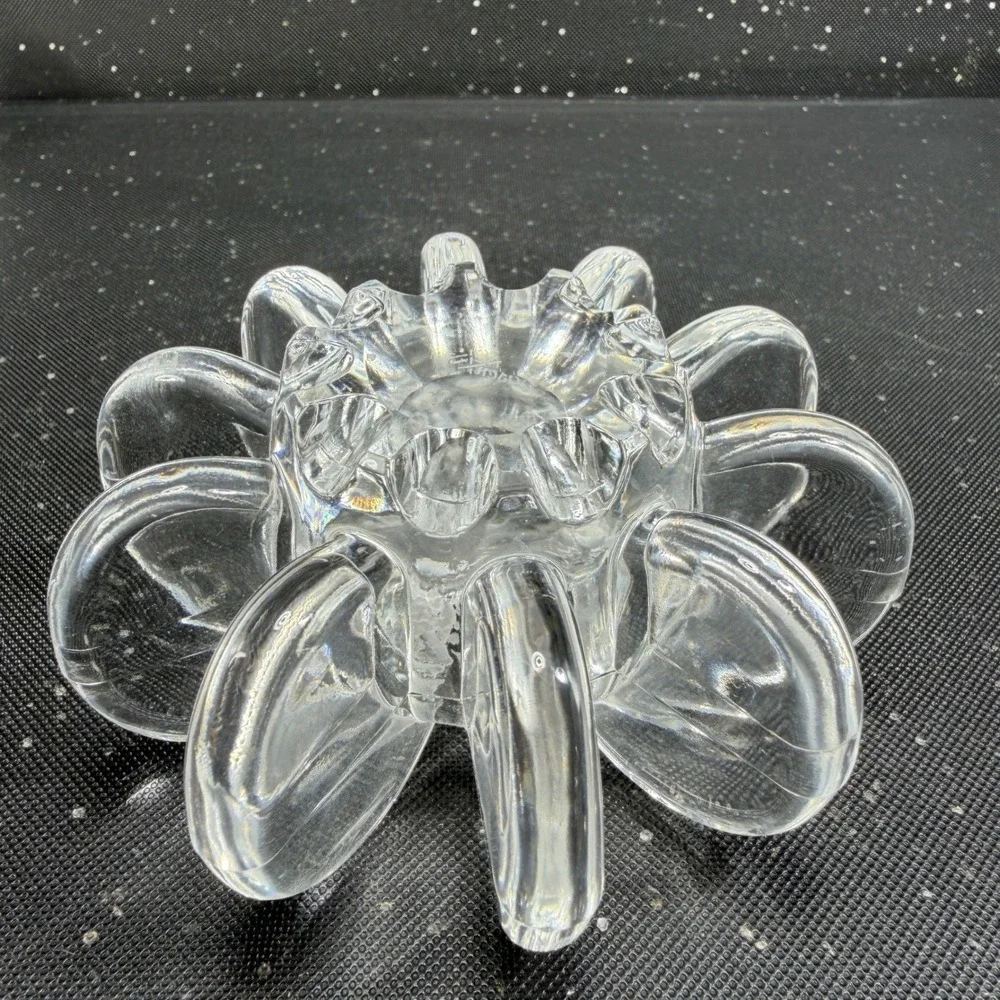 Rosenthal Studio Line Flower Disc Crystal Taper Candle Holder Single Germany